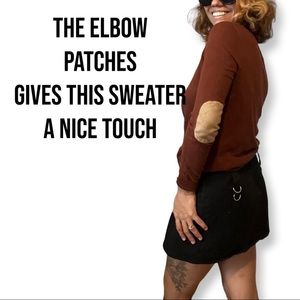 Forever 21 Women's  Sweater Pullover  Cool elbow patch sleeves Style